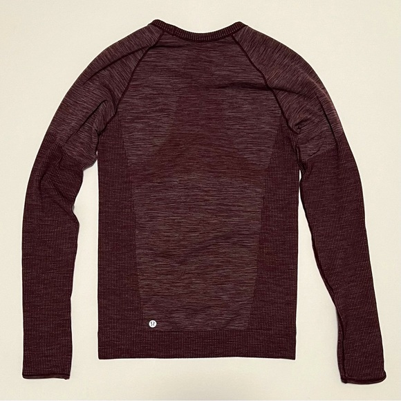 Lululemon Swiftly Wool Pullover Long Sleeve Shirt Dark Adobe/White Size 8 - Picture 7 of 14